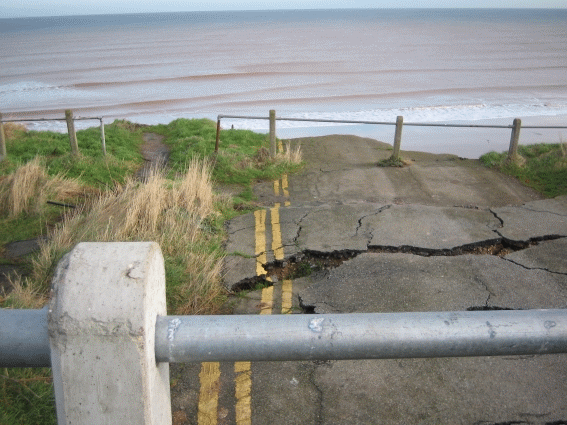 Road falling into the Sea